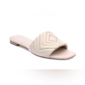Women's Culture Square Toe Quilted Style Slide Sandals